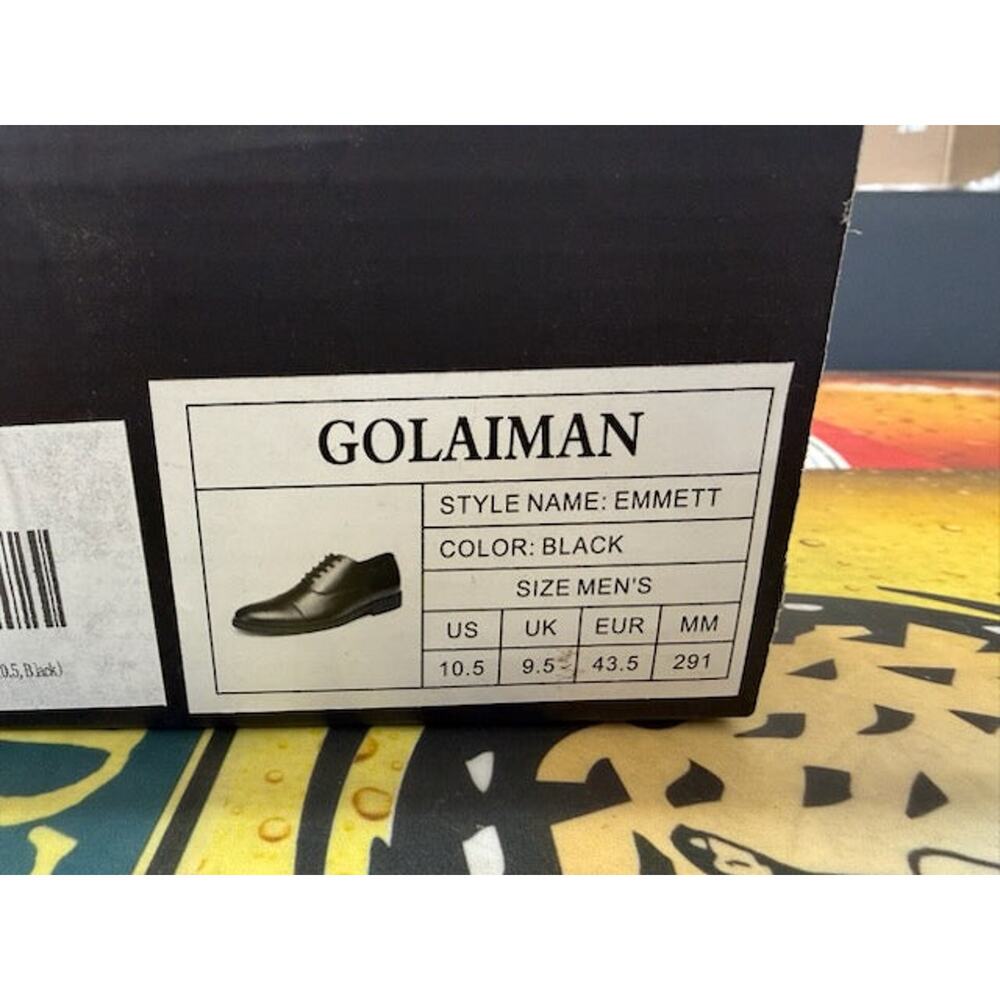 GOLAIMAN Emmett Black Men's Shoes: Size 10.5